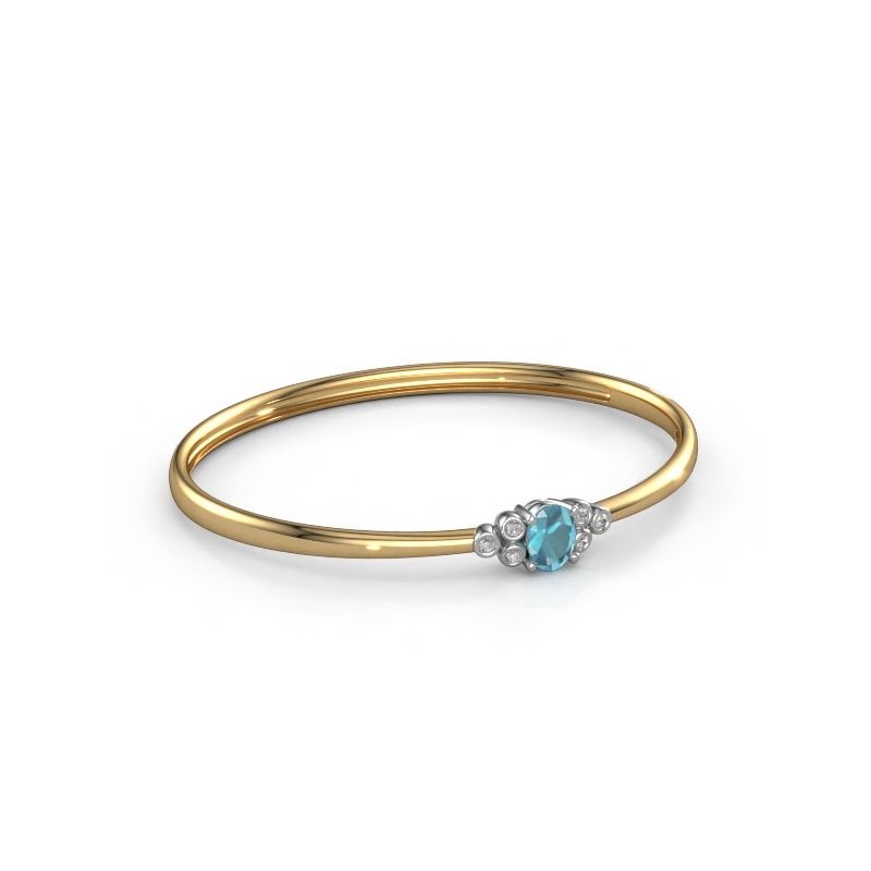 Bangle Lucy 585 gold blue topaz 8x6 mm