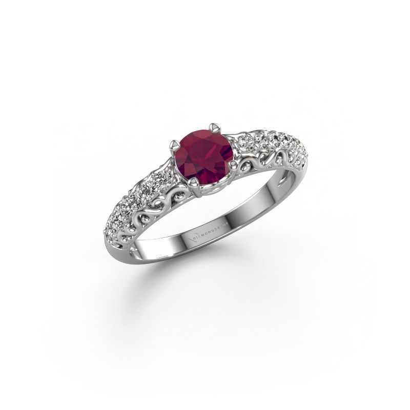 Verlovingsring Mellie 950 platina rhodoliet 5 mm