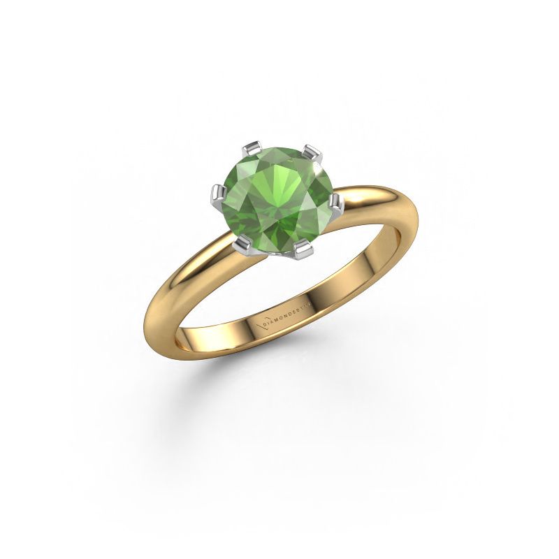 Verlobungsring Tiffy 1 585 Gold Turmalin grün 7 mm