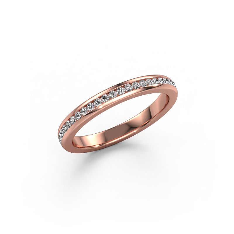 Bague superposable Lura 1 585 or rose zircone 1.3 mm