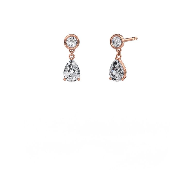 Pendants d'oreilles Lacey PER 585 or rose diamant synthétique 1.60 crt
