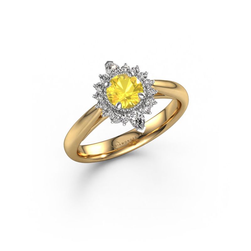 Engagement ring Susan 585 gold yellow sapphire 5 mm