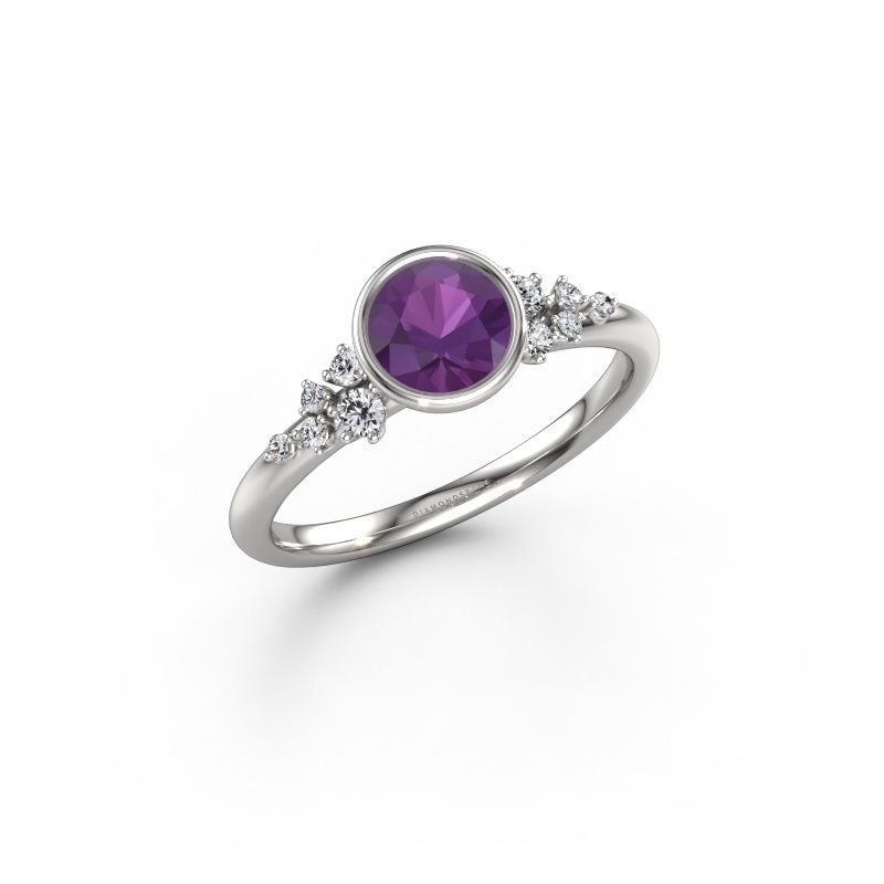 Engagement ring Aliyah RND 950 platinum amethyst 5.7 mm