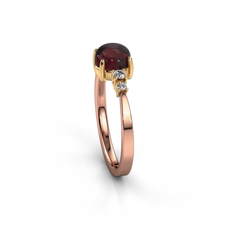Afbeelding van Ring Regine 585 rosé goud granaat 6 mm