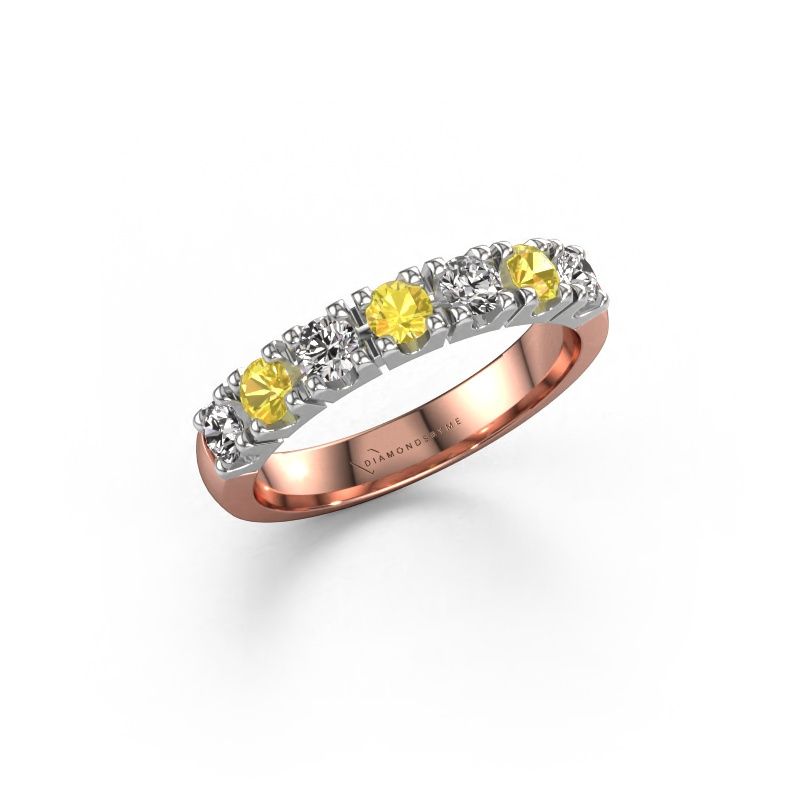 Ring Rianne 7 585 rosé goud gele saffier 3 mm
