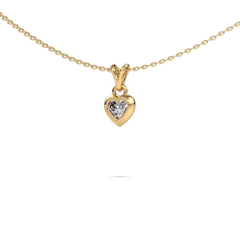 Image of Pendant Charlotte Heart 585 gold lab grown diamond 0.25 crt