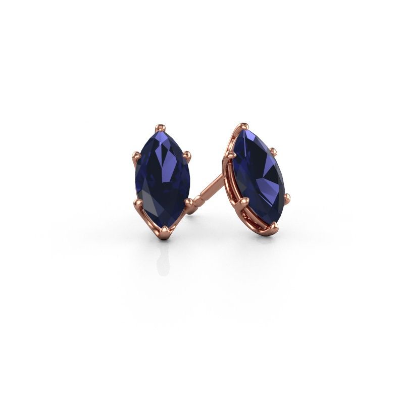 Clous d'oreilles Sam MRQ 585 or rose saphir 10x5 mm
