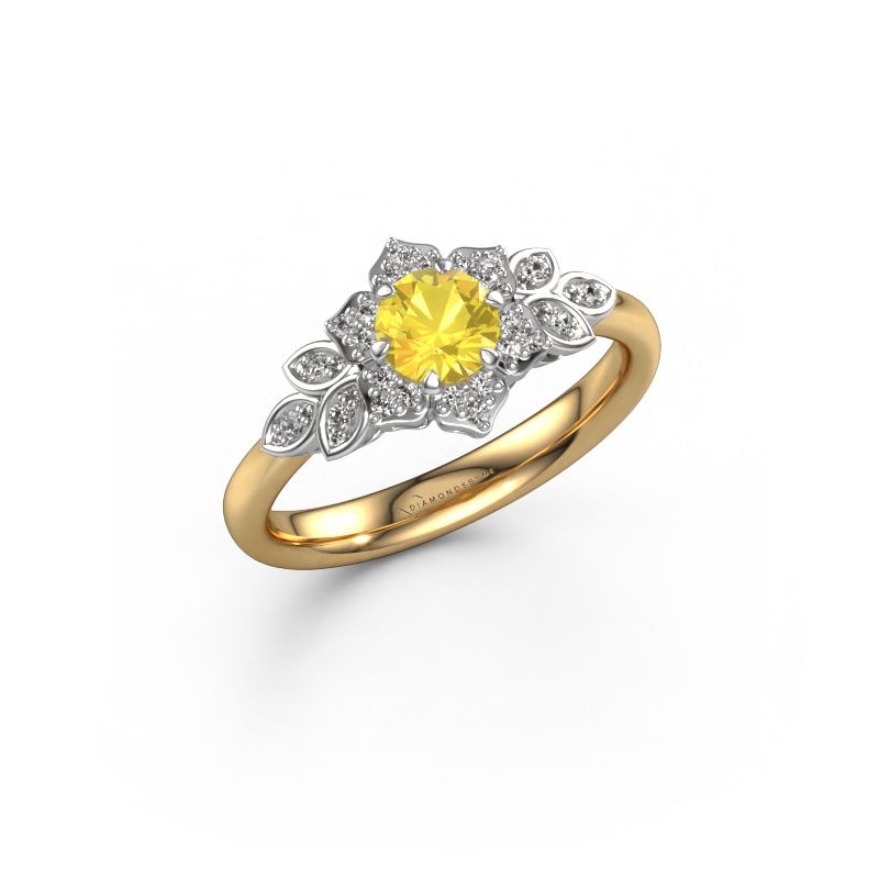 Engagement ring Tatjana 585 gold yellow sapphire 5 mm
