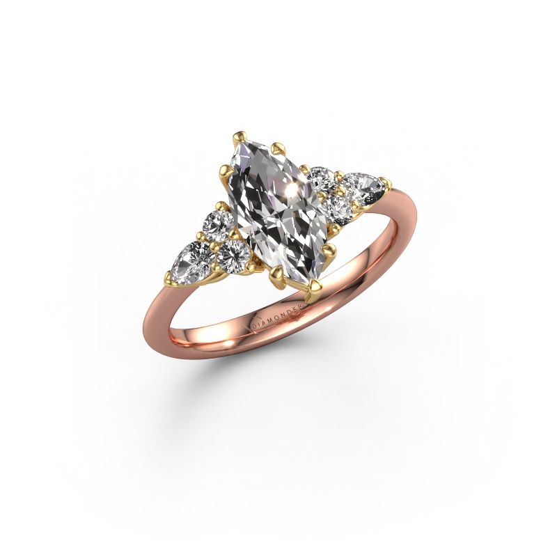 Bague de fiançailles Melani MRQ 585 or rose diamant 1.79 crt