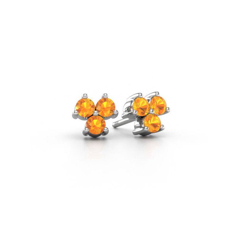 Clous d'oreilles Shirlee 950 platine citrine 3 mm
