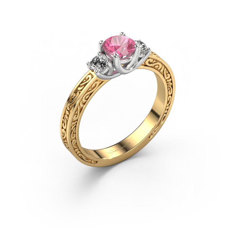 Engagement ring Betty 1 585 gold pink sapphire 5 mm