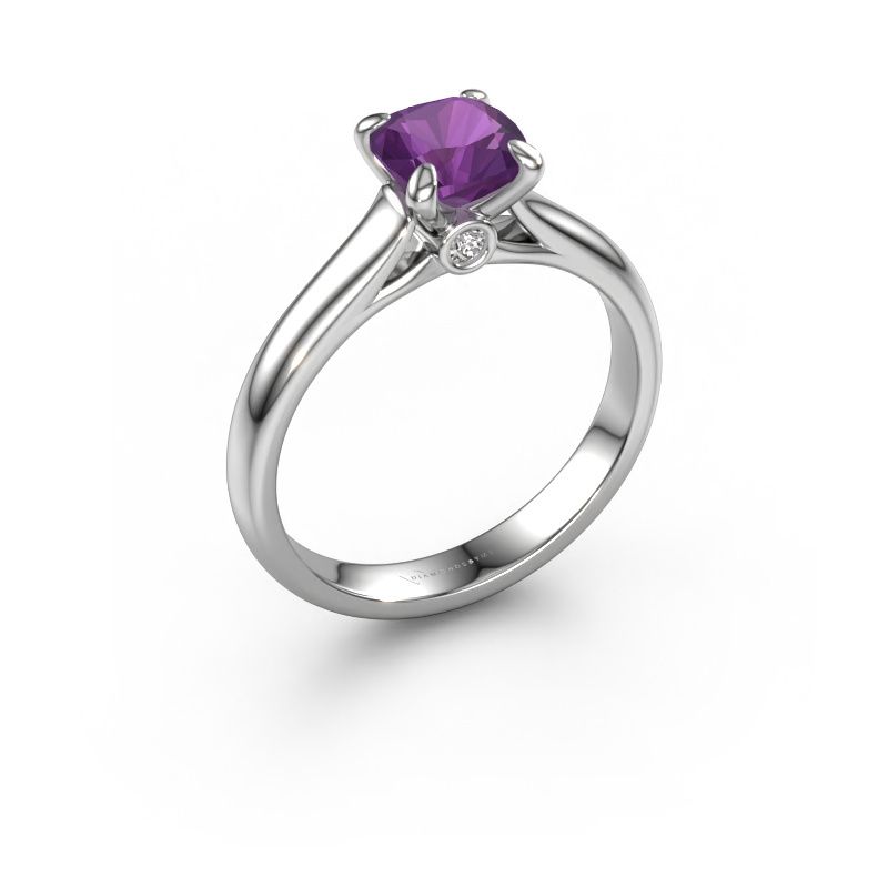 Verlobungsring Valorie cus 1 950 Platin Amethyst 6 mm