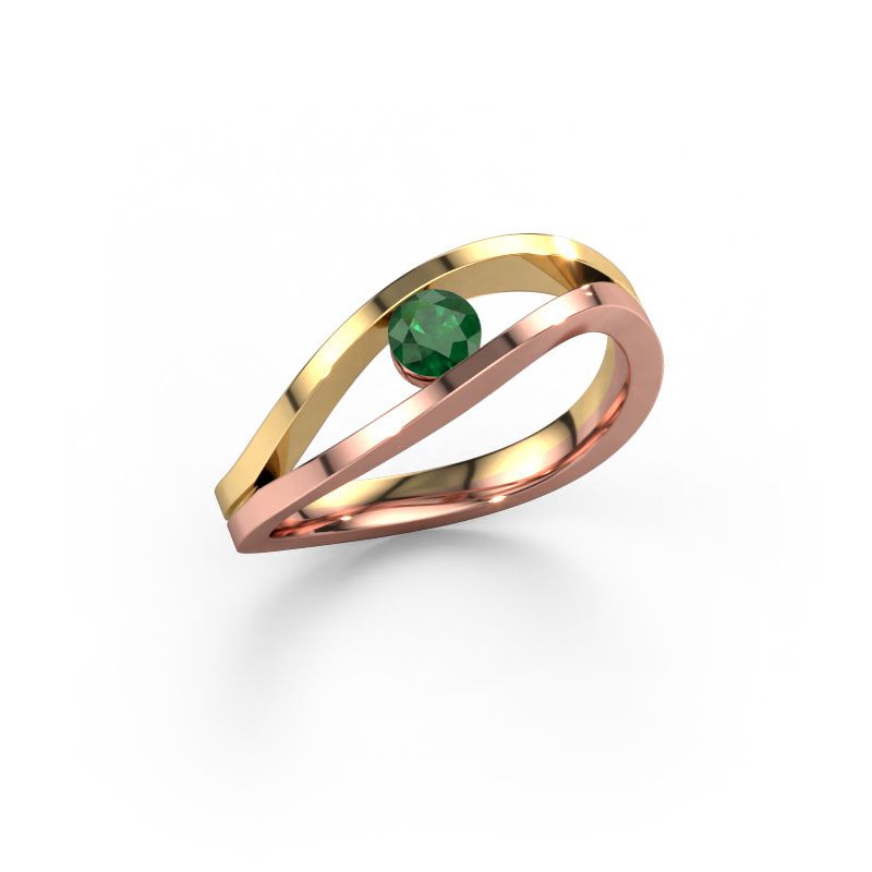 Engagement ring Sigrid 1 585 rose gold emerald 3.7 mm