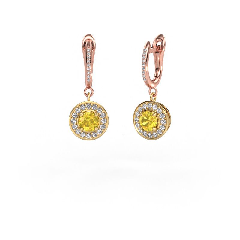Drop earrings Ninette 2 585 gold yellow sapphire 5 mm