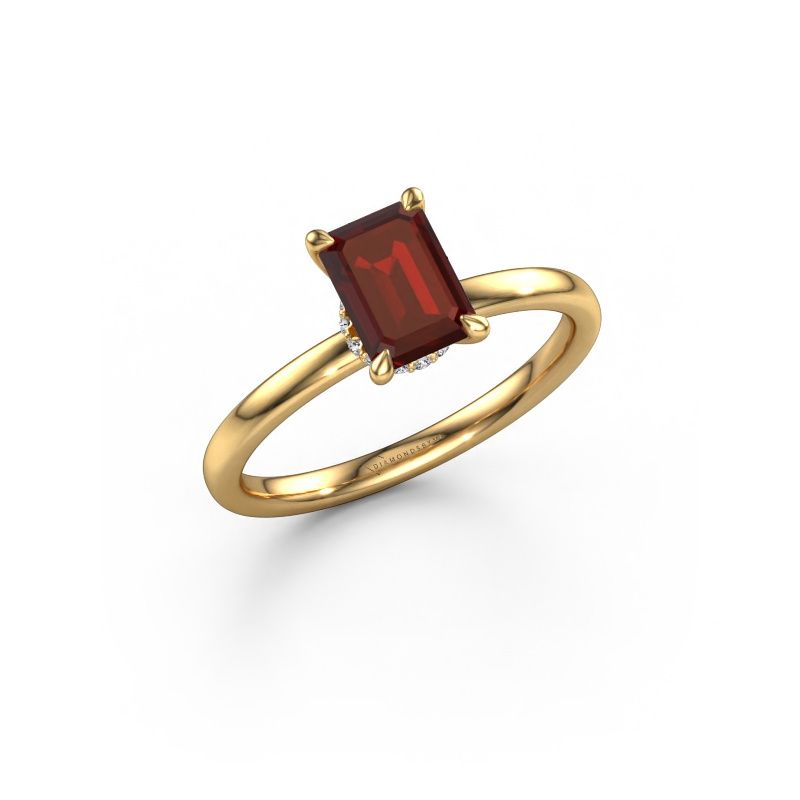Engagement ring Crystal EME 3 585 gold garnet 7x5 mm