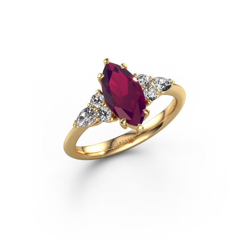 Verlobungsring Melani MRQ 585 Gold Rhodolit 11x5.5 mm