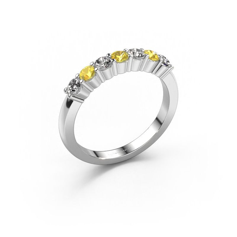 Bague Yasmin 7 950 platine saphir jaune 2.7 mm