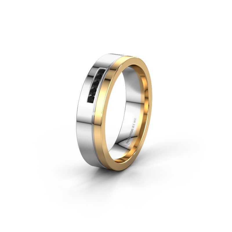 Afbeelding van Trouwring WH0307L15AP 585 witgoud zwarte diamant ±5x1.7 mm