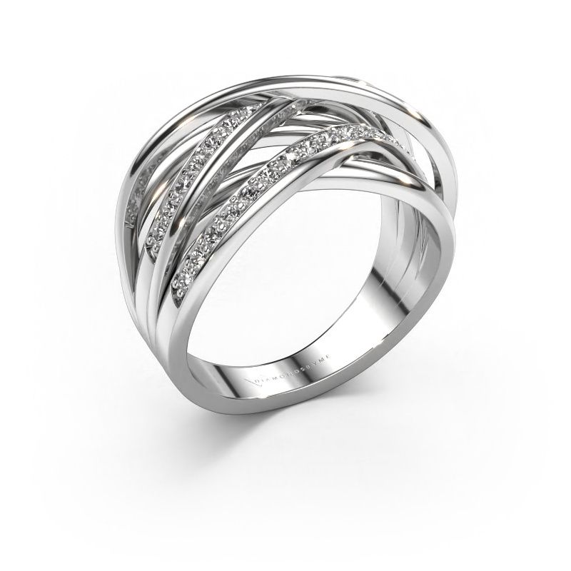 Bague Fem 2 585 or blanc diamant 0.450 crt