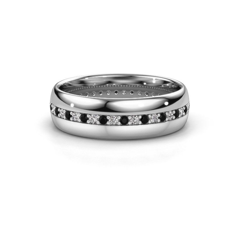 Image of Wedding ring WH0203L36AP<br/>950 platinum ±6x1.7 mm<br/>Black diamond