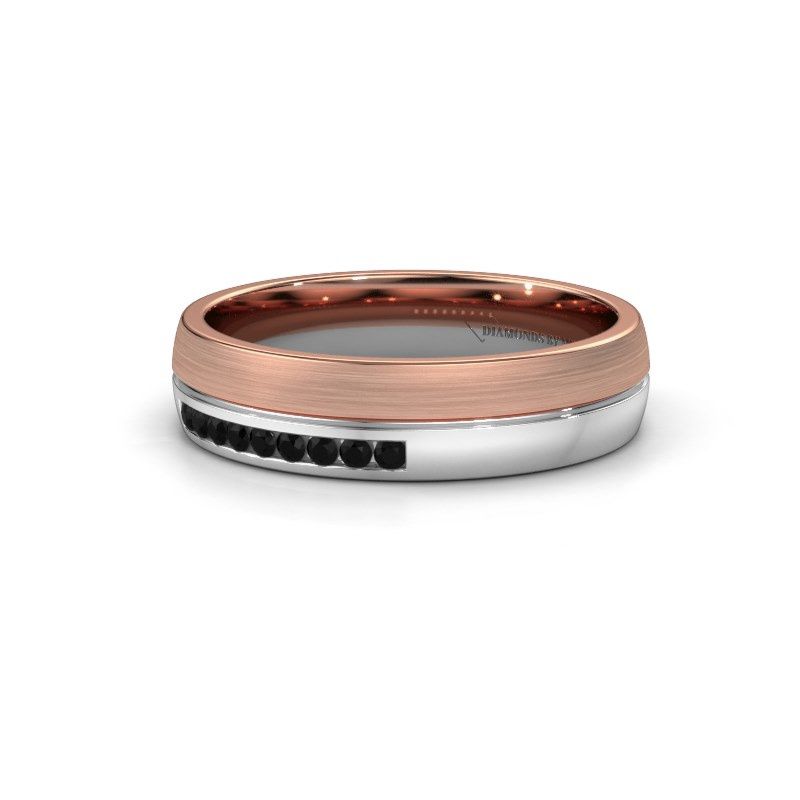Afbeelding van Trouwring WH0209L25APM 585 rosé goud zwarte diamant ±5x1.7 mm