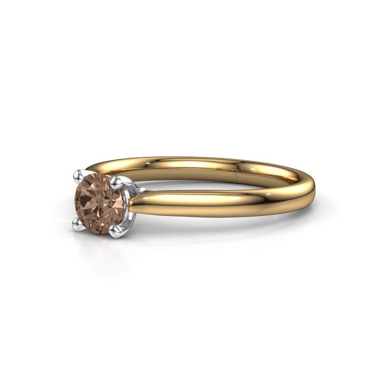 Afbeelding van Verlovingsring Mignon rnd 1 585 goud bruine diamant 0.50 crt