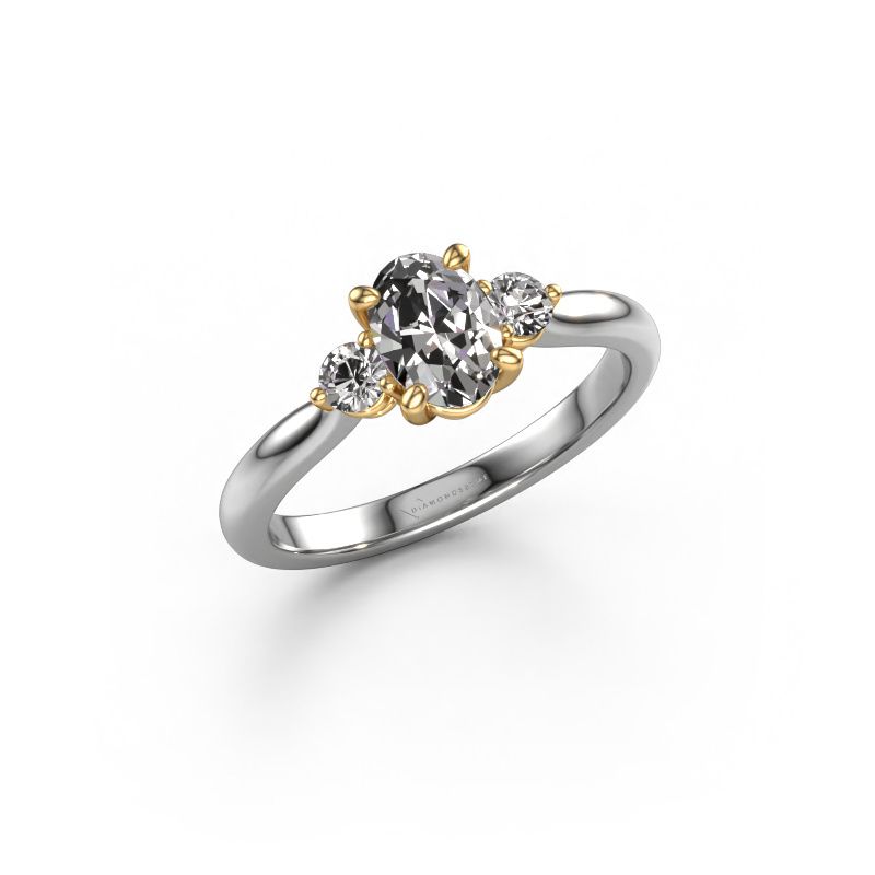 Verlobungsring Lieselot OVL 585 Weißgold Zirkonia 7x5 mm