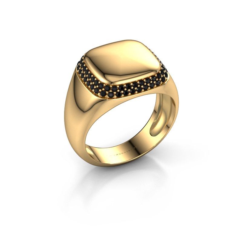 Image of Men's ring Pascal 585 gold black diamond 0.576 crt