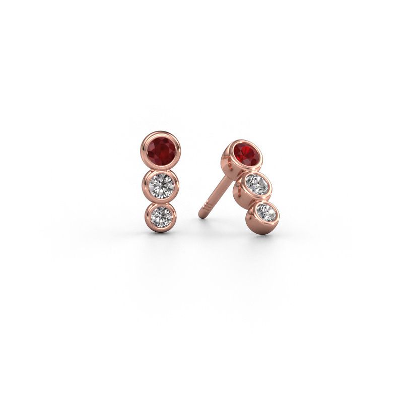 Ohrringe Felica 585 Roségold Rubin 2.7 mm