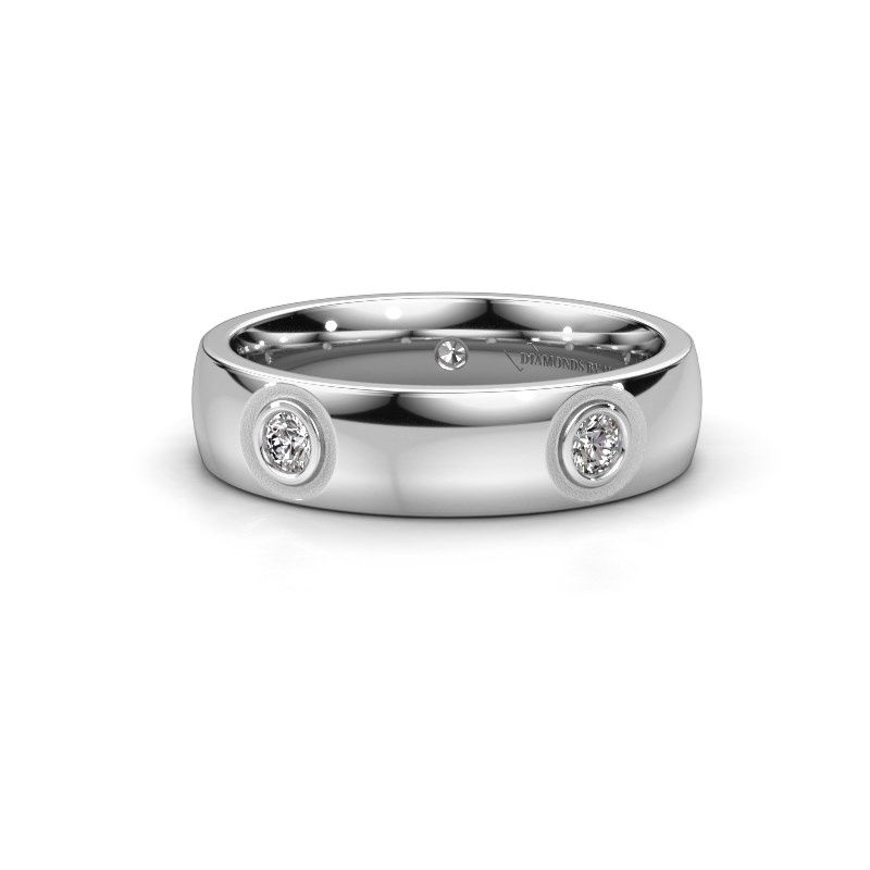 Image of Wedding ring WH0139L25BP<br/>585 white gold ±5x2 mm<br/>Lab-grown diamond
