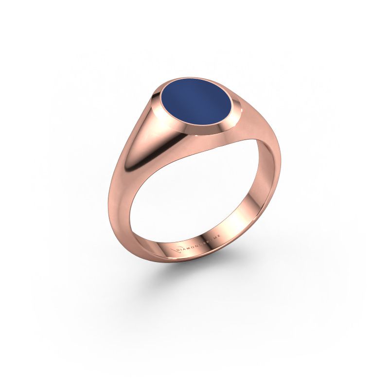 Pinky ring Herman 1 585 rose gold lapis 10x8 mm