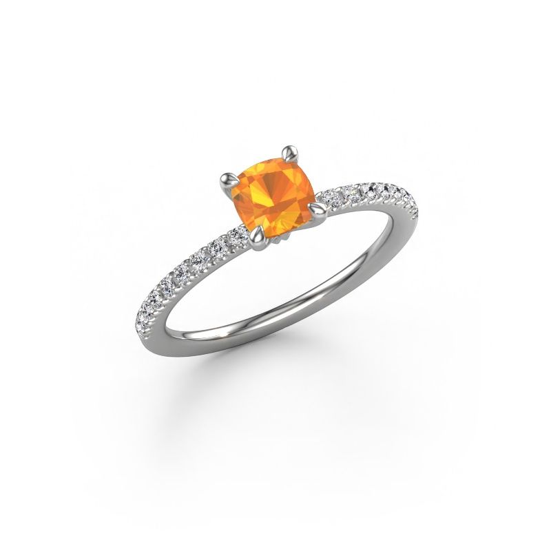 Bague de fiançailles Crystal CUS 2 950 platine citrine 5 mm