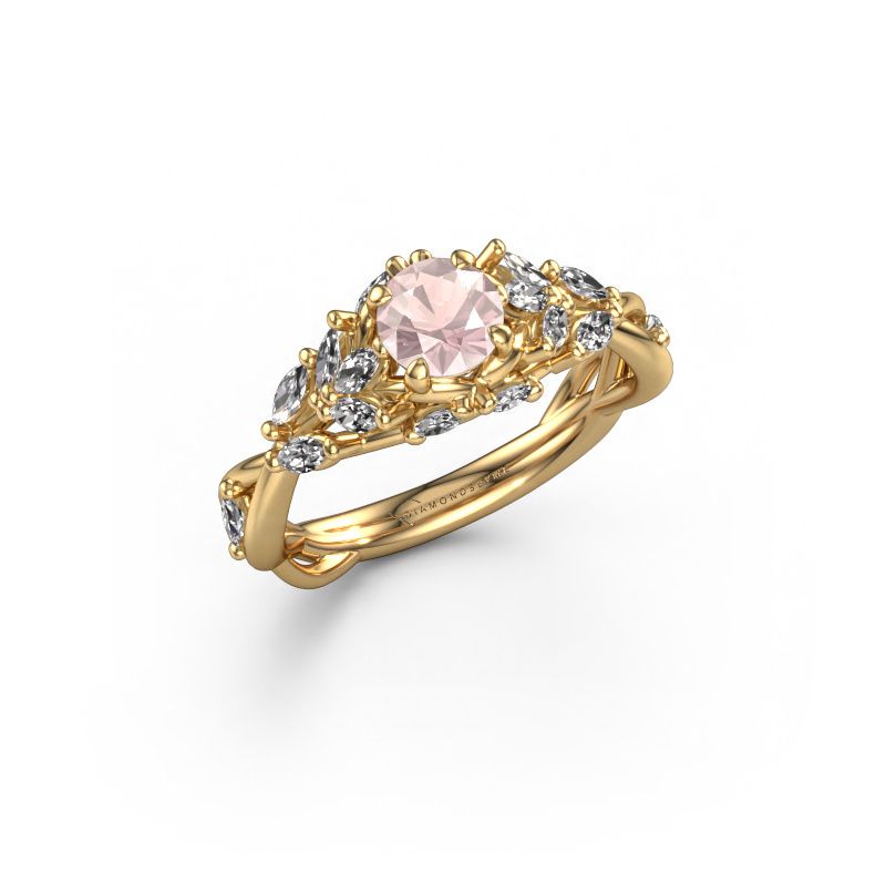 Engagement ring Samantha RND 585 gold morganite champagne 5 mm