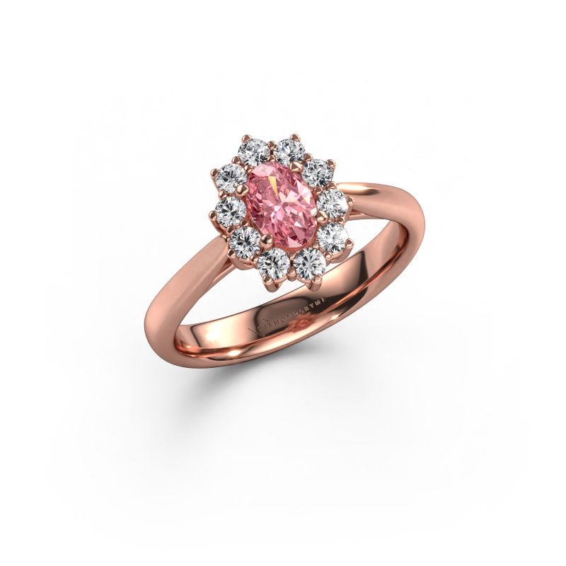 Engagement ring Leesa 1 express 585 rose gold pink lab grown diamond 6x4 mm