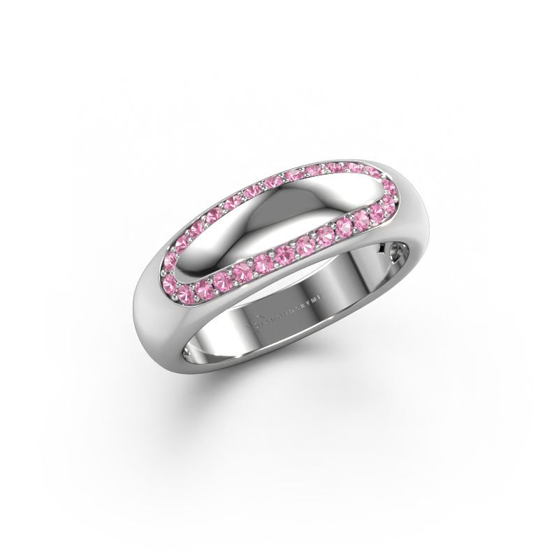 Wedding ring Danique 950 platinum pink sapphire ±6 x 3 mm