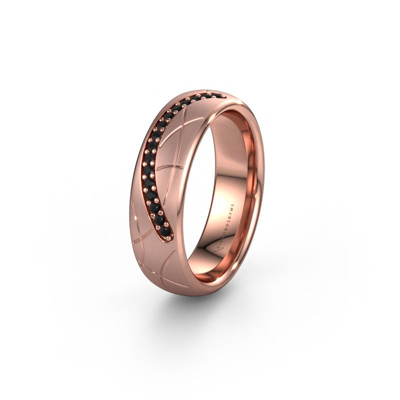 Wedding ring WH2060L36CM 585 rose gold black diamond ±6x2.2 mm