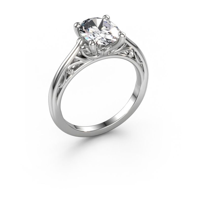 Engagement ring Shannon ovl 585 white gold diamond 1.80 crt