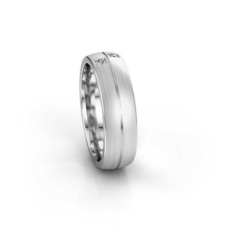 Image of Wedding ring WH0250L26BM<br/>585 white gold ±6x2 mm<br/>Diamond