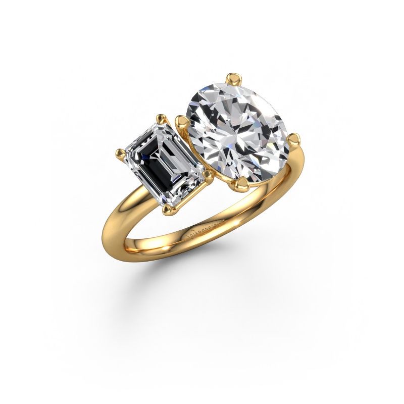 Engagement ring Toi et Moi OVL-EME 585 gold diamond 3.85 crt