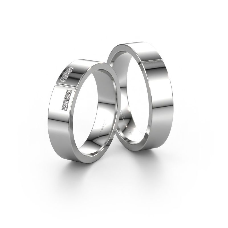 Eheringe set WH1106LM15AP ±5x1.7 mm 14 Karat Weißgold Diamant 0.02 crt