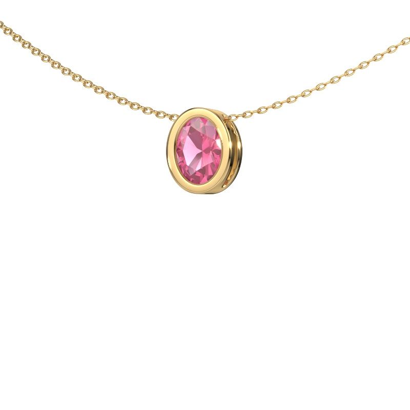 Pendant Lavon OVL 585 gold pink sapphire 7,5x5,5 mm