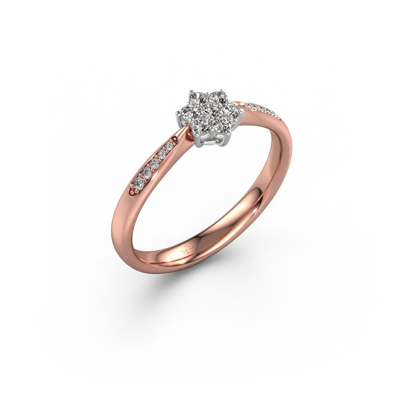 Engagement ring Chantal 2 585 rose gold diamond 0.02 crt