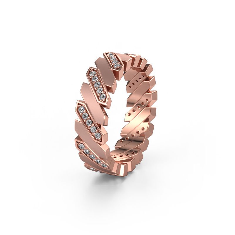 Huwelijksring WH2036L 585 rosé goud diamant ±7 x 2,2 mm