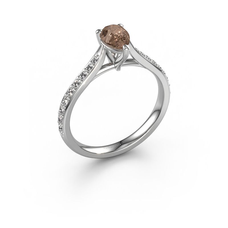 Verlovingsring Mignon PER 2 950 platina bruine diamant 0.739 crt