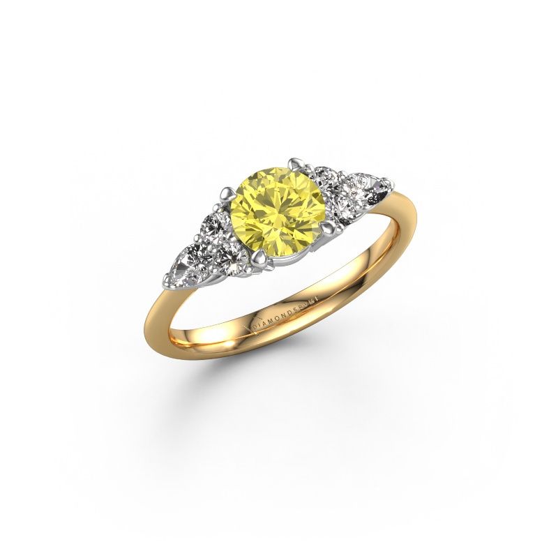 Engagement ring Melani RND 585 gold yellow lab grown diamond 6 mm