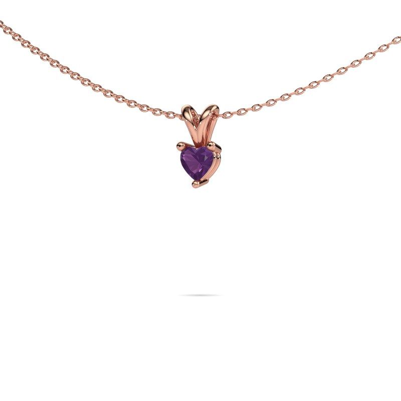 Pendant Garnet 585 rose gold amethyst 4 mm