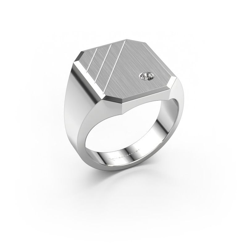 Signet ring Patrick 5 950 platinum lab grown diamond 0.06 crt