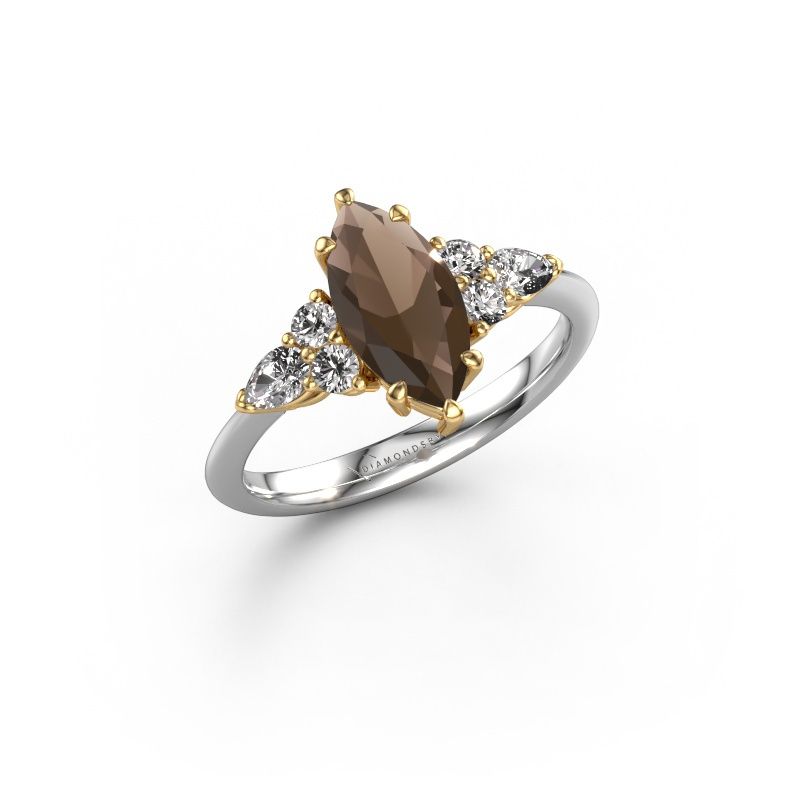 Verlovingsring Melani MRQ 585 witgoud rookkwarts 11x5.5 mm
