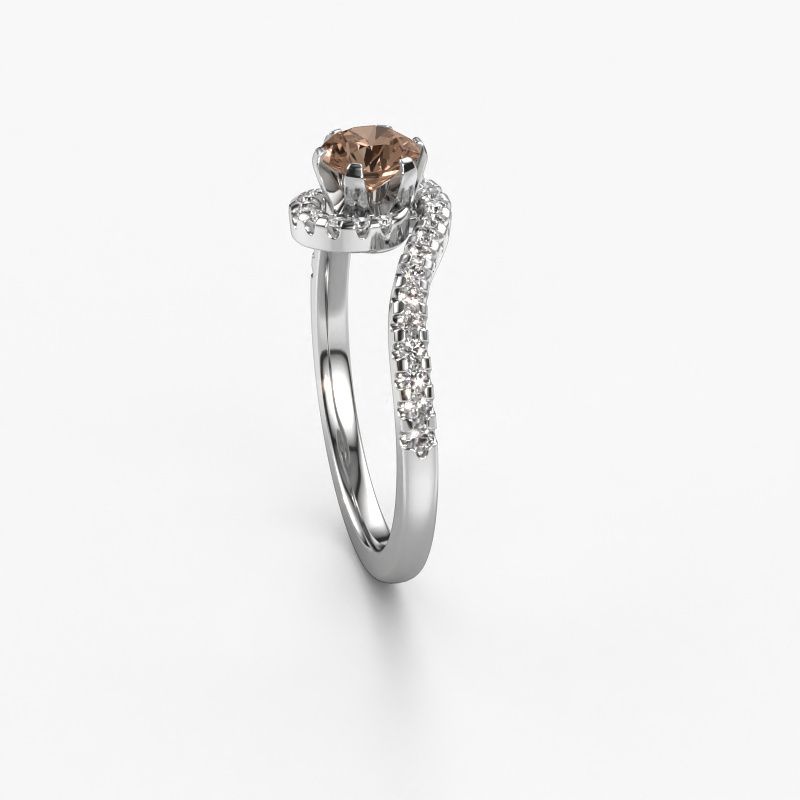 Afbeelding van Verlovingsring Elli 585 witgoud bruine diamant 0.752 crt