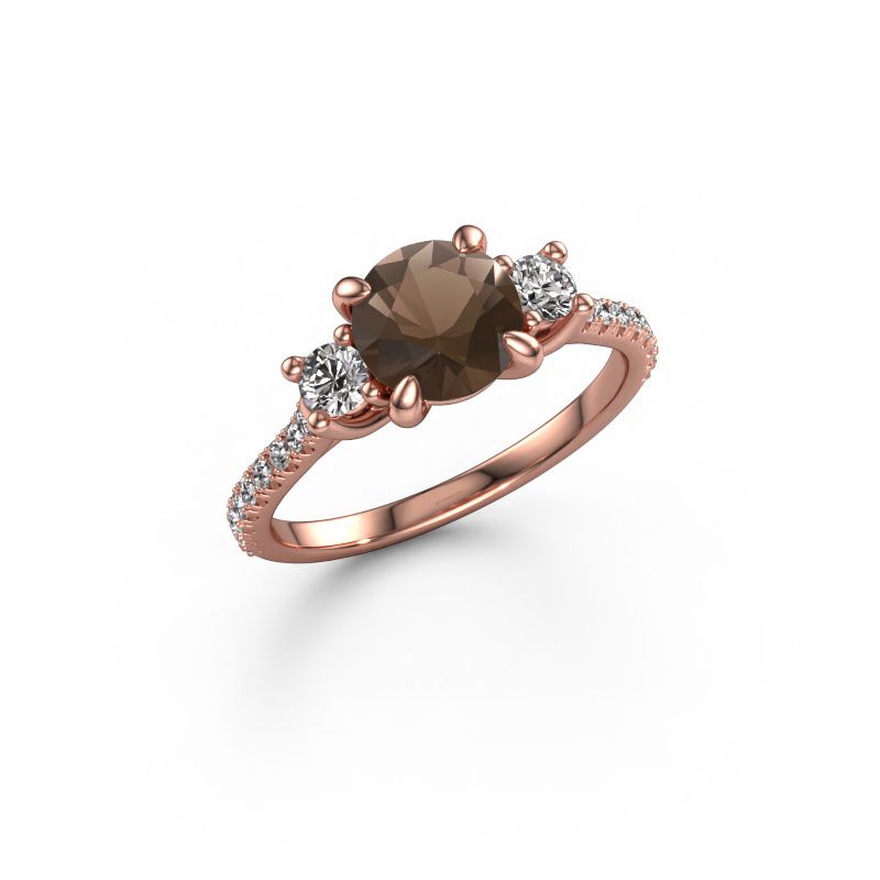 Verlobungsring Jesica 585 Roségold Rauchquarz 6.8 mm
